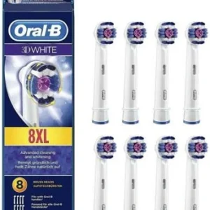 Oral-B 3D White Tooth Brush Heads 8 Pack